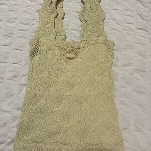 Textured Cream Sleeveless Top